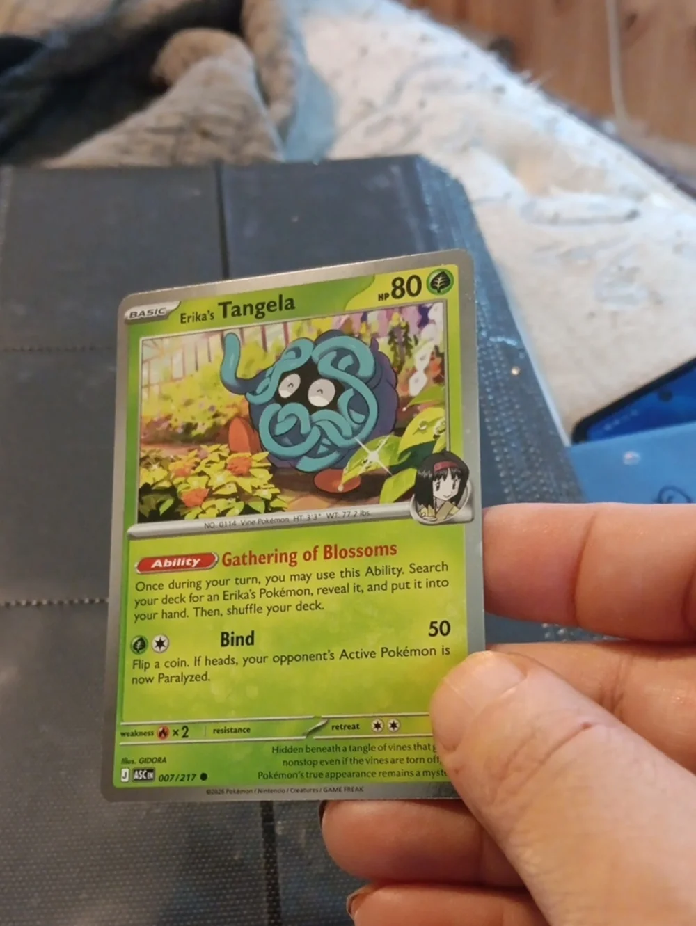 Pokemon Tangela Trading Card Green Blue